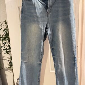 Classic Light Blue Straight Leg Jeans for Women
